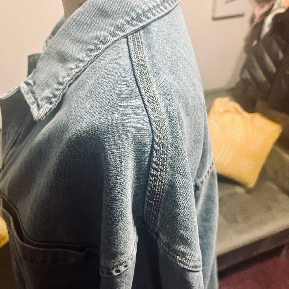 Light Wash Denim Button-Up Jacket - image 6